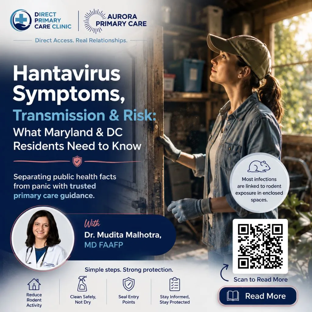 Aurora Primary Care physician in Maryland explaining hantavirus risk to patients